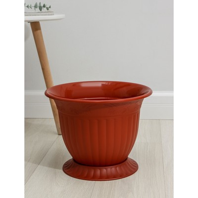 Горшок для цветов «Венеция», 10 л, пластиковый, коричневый