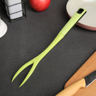 Вилка для мяса Доляна «Трава», 34 см, цвет зелёный - Фото 3