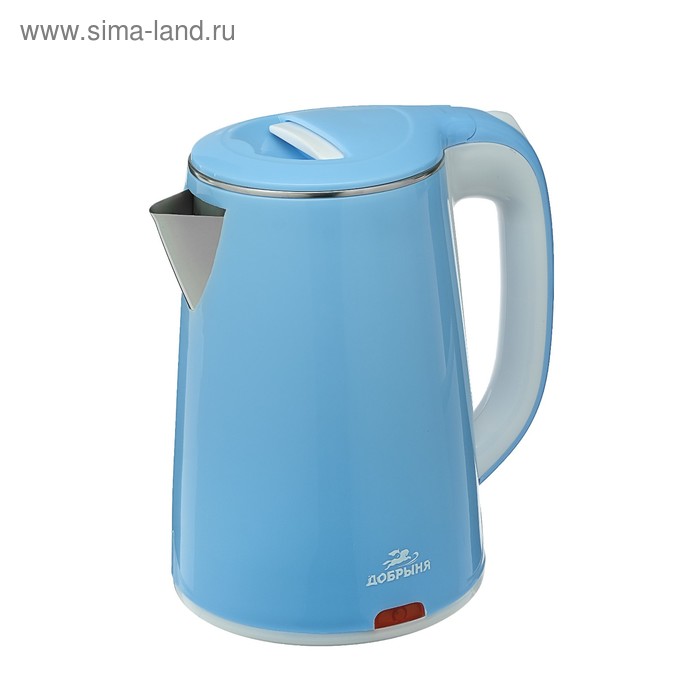 Чайник электрический "Добрыня" DO-1235B, 2.3 л, 2200 Вт, металл, голубой - Фото 1
