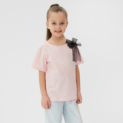 Футболка для девочки KAFTAN «Бантик», розовая, размер 32, рост 110-116 см
