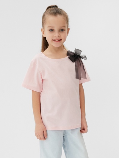 Футболка для девочки KAFTAN «Бантик», розовая, размер 32 (110-116 см)