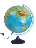 Интерактивный глобус физико-политический, диаметр 320 мм, с подсветкой - Фото 6