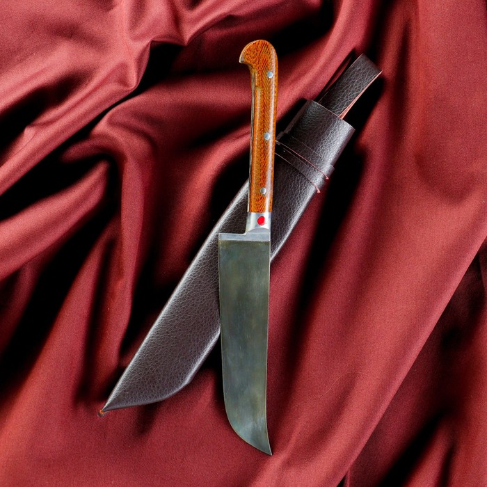 Нож Пчак Шархон - текстолит олово чирчик (11-12 см) - фото 1905596593