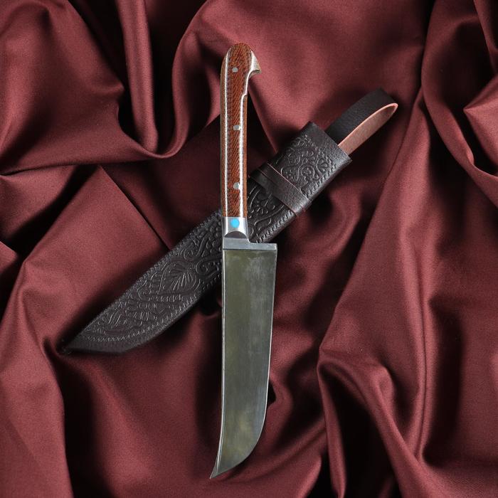 Нож Пчак Шархон - текстолит олово чирчик (11-12 см) - фото 1905596597
