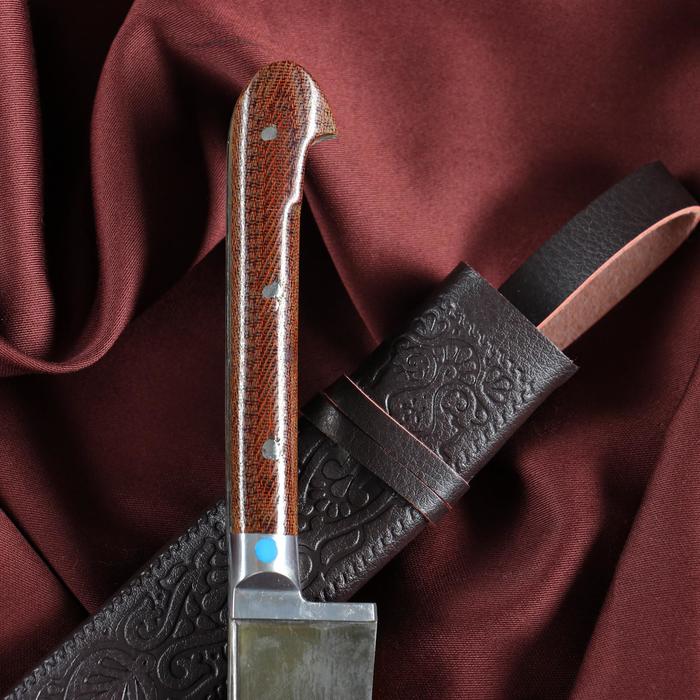 Нож Пчак Шархон - текстолит олово чирчик (11-12 см) - фото 1905596599