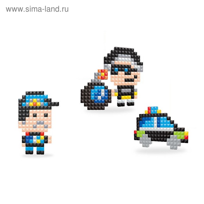 Конструктор игровой MOSAICPIX "Полицейские", 480 элементов. В ПАКЕТЕ - Фото 1