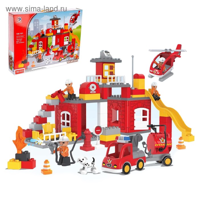 Конструктор «Пожарная станция», 90 деталей - Фото 1