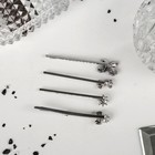 Невидимка для волос "Кварта" (набор 4 шт) бабочка 5 см, 4,5 см - Фото 2