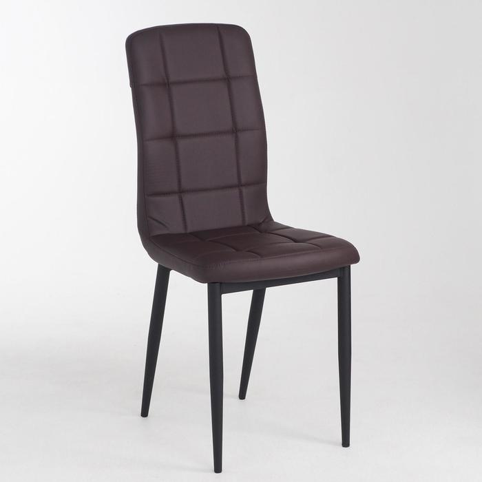 Стул для кухни «Клик Мебель. Квадро», искусственная кожа, цвет чёрный/AERO венге - Фото 1