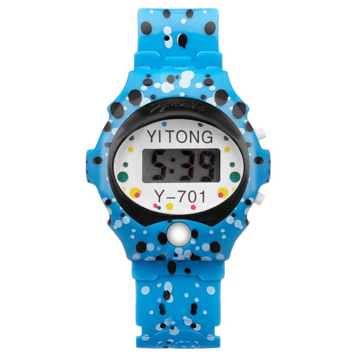 Часы наручные детские электронные «Пупырка», ремешок силикон, l-23 см, синий - Фото 1