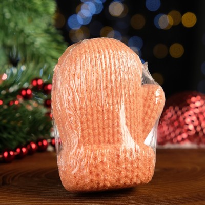 Бомбочка для ванн «Варежка», красная, с ароматом ванили, 125 г