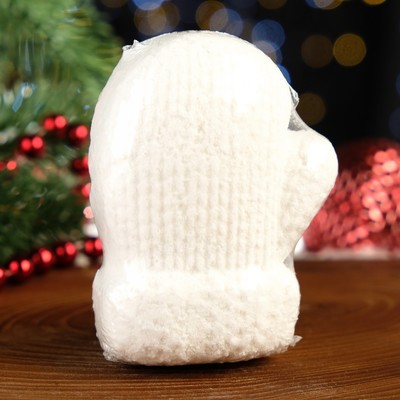 Бомбочка для ванн «Варежка», белая, с маслом мандарина, 125 г