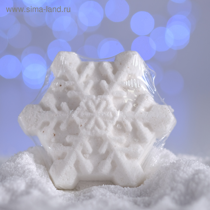 Бомбочка для ванн «Снежинка», белая, с ароматом печенья, 100 г - Фото 1