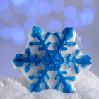 Бомбочка для ванн «Снежинка», синяя, с ароматом печенья, 100 г - Фото 1