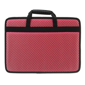 Папка с ручками каркасная, текстиль, А4, 50 мм, 330 х 260 мм, «Тихвин», «Шашки», красная 4667457