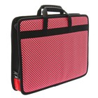 Папка с ручками каркасная, текстиль, А4, 50 мм, 330 х 260 мм, «Тихвин», «Шашки», красная 4667457