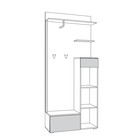 Прихожая Лайн 10.16, 898х351х2100, Дуб серый/Белый глянец - Фото 2