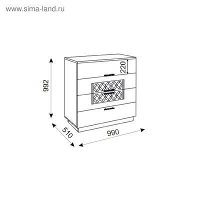 Комод Тиффани 510х990х992 Белый текстурный