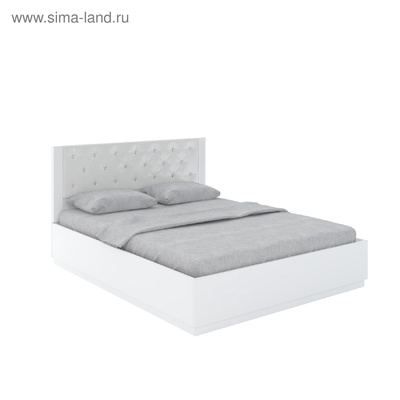 Кровать двуспальная «Тиффани», с подъёмным механизмом, с ортопедическим основанием, спальное место 1600×2000 мм, цвет белый текстурный