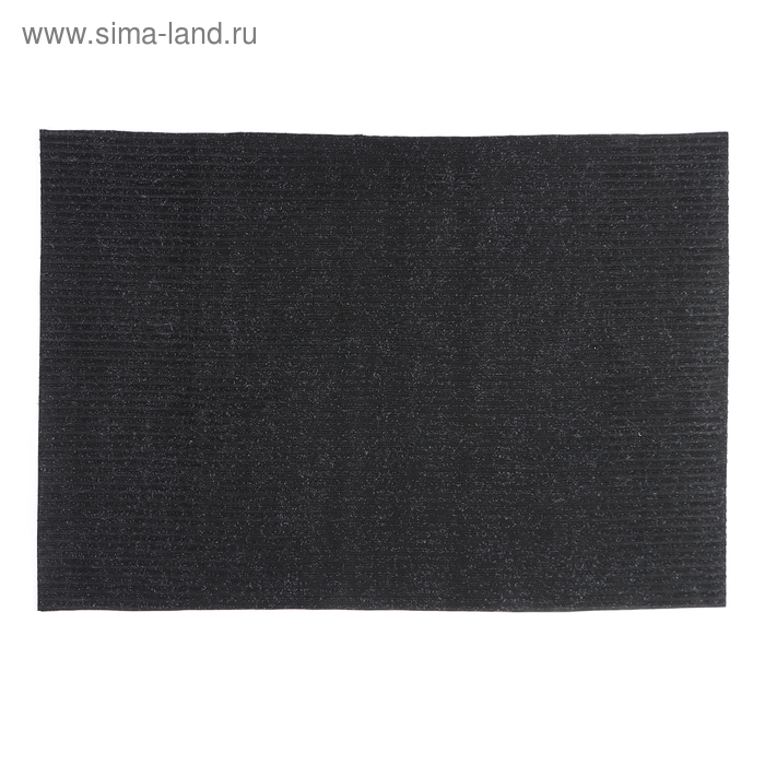 Коврик придверный влаговпитывающий, ребристый, «Стандарт», 80×120 см, цвет чёрный - Фото 1