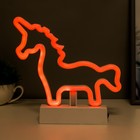 Ночник "Единорог" LED (красный свет) батарейки 2хAA 22х2,7х22,5 см. - фото 23439312