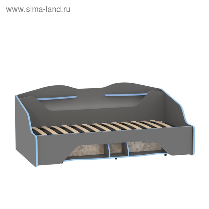Кровать «Индиго 11.03», с подсветкой, с ортопедическим основанием, 2050×1125×831 мм, цвет тёмно-серый/графит - Фото 1
