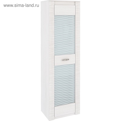 Шкаф – пенал со стеклом «Ривьера», со стеклом, 438×644×2204 мм, цвет анкор светлый со стеклом