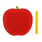 Магнитный планшет «Яблоко», маленькое, 142 отверстия, цвет красный - фото 3844766