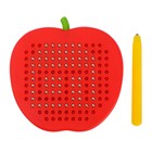 Магнитный планшет «Яблоко», маленькое, 142 отверстия, цвет красный - Фото 3