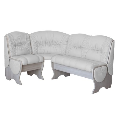 Кухонный уголок «КУ- 9», категория 1, без стола, 1230(1740)×700×940 мм, цвет ясень шимо светлый/белый