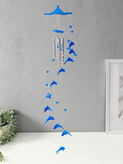 Музыка ветра «Дельфин», пластик, 4 трубочки и 11 фигурок