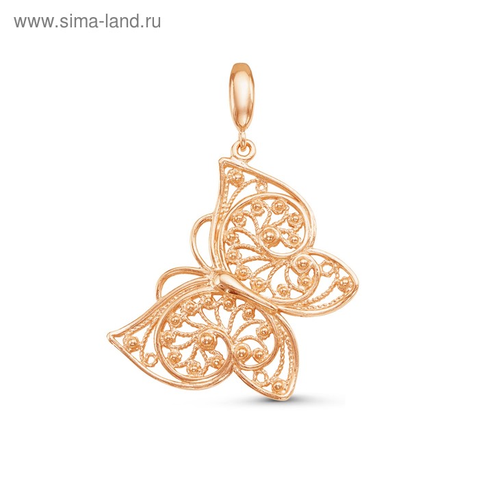 Подвеска «Бабочка летящая» позолота - Фото 1