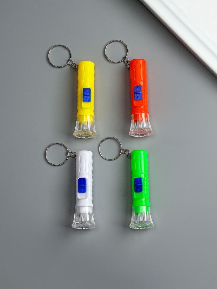 Фонарик брелок для ключей на кольце «Темминка», 1 LED, 2×6.5 см, МИКС - Фото 1