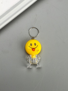 Фонарик брелок для ключей на кольце «Смайлик», 1 LED, 3?5.5 см, МИКС (комплект 48 шт)