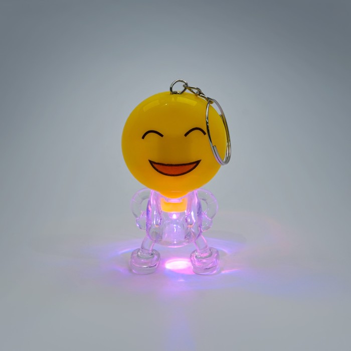 Фонарь-брелок "Смайлик", 1 LED, 3 х 5.5 см, микс - фото 1905597392
