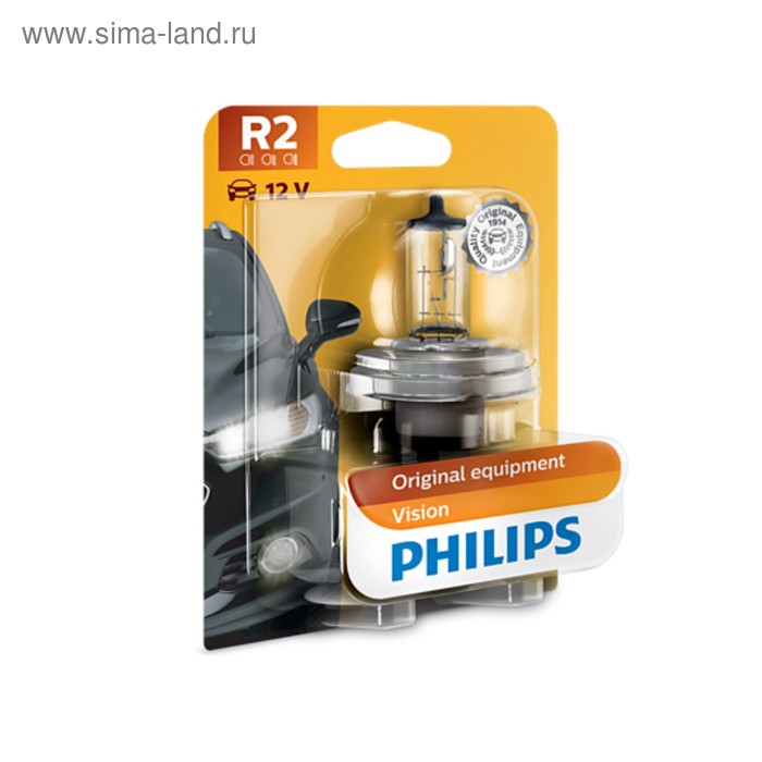 Лампа автомобильная Philips Visio, HR2, 12 В, 45/40 Вт, 12475B1 - Фото 1