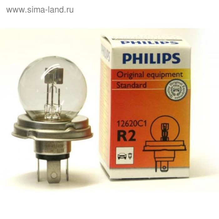Лампа автомобильная Philips, R2, 12 В, 45/40 Вт, 12620C1
