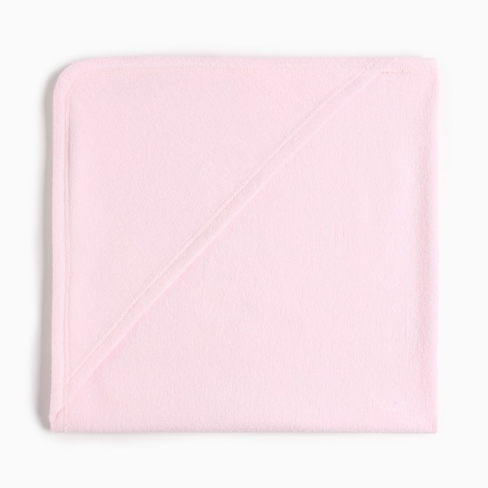 Полотенце-уголок махровый "Крошка Я" 85х85 см, цвет нежно-розовый, 100% хлопок, 320 г/м2 - фото 1905597526