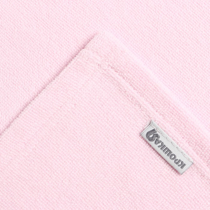Полотенце-уголок махровый "Крошка Я" 85х85 см, цвет нежно-розовый, 100% хлопок, 320 г/м2 - фото 1883492486