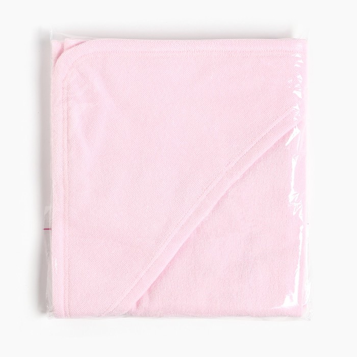 Полотенце-уголок махровый "Крошка Я" 85х85 см, цвет нежно-розовый, 100% хлопок, 320 г/м2 - фото 1905597528