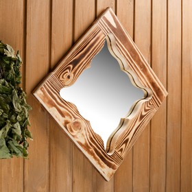 Зеркало резное "Бабочка", сосна, обожжённое, 40×40 см