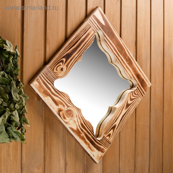 Зеркало резное "Бабочка", сосна, обожжённое, 40×40 см - Фото 1