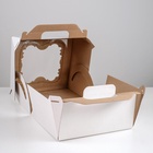 Коробка под торт, 2 окна, белая, 30×30×30 см  (артикул 4638338)  большой выбор товаров оптом и в розницу по низким ценам с доставкой