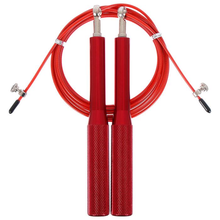 Скоростная скакалка ONLYTOP, 2,8 м, цвет красный - фото 1905597607