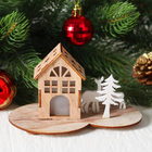 Новогодний декор с подсветкой «Праздничный домик» 7 × 11,5 × 8,7 см - фото 20992651