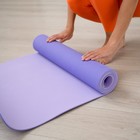 Коврик для фитнеса и йоги Sangh, нескользящий, 183×61×0.6 см, сиреневый - Фото 11