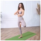 Коврик для йоги Sangh, нескользящий, 183×61×0.6 см, цвет зелёный - Фото 4