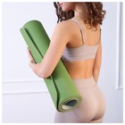 Коврик для йоги Sangh, нескользящий, 183×61×0.6 см, цвет зелёный - Фото 6