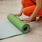 Коврик для йоги Sangh, 183×61×0,8 см, цвет зелёный - Фото 6