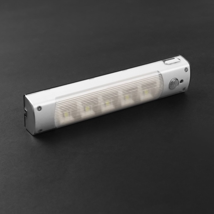 Светильник светодиодный с датчиком движения, 5 LED, 2 Вт, от батареек 3хAAA, 6500К, белый - фото 18528123 Светильник светодиодный с датчиком движения, 5 LED, 2 Вт, от батареек 3хAAA, 6500К, белый - фото 18528123